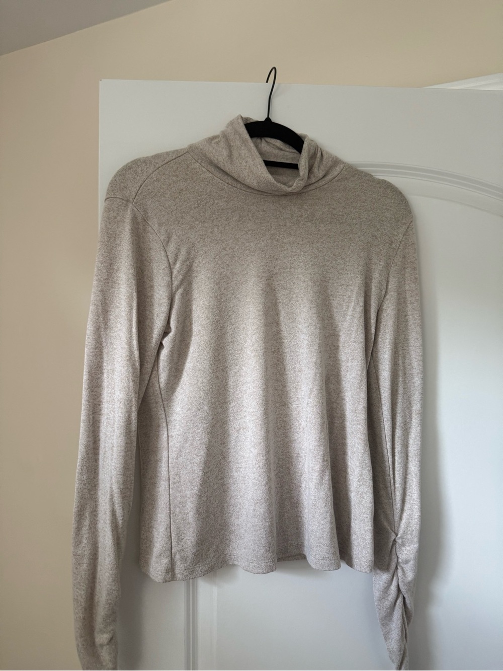 Banana Republic Cozy Light Beige Turtleneck Long Sleeve Top